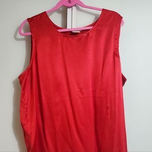 Mims Cole Sz XL BNWOT Red Silk Sleeveless Top